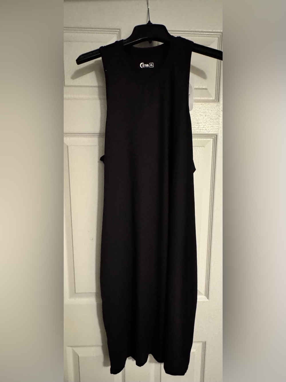 NWT Zyia Sleeveless Racer Black Midi Dress